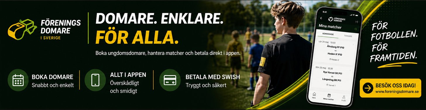 Föreningsdomare i Sverige – boka ungdomsdomare enkelt via app och Swish