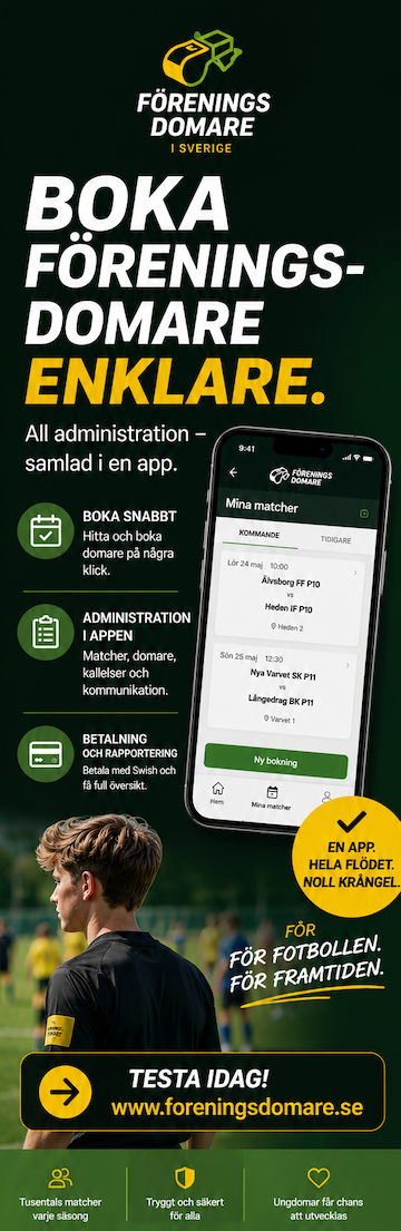 Föreningsdomare i Sverige – boka ungdomsdomare enkelt via app och Swish